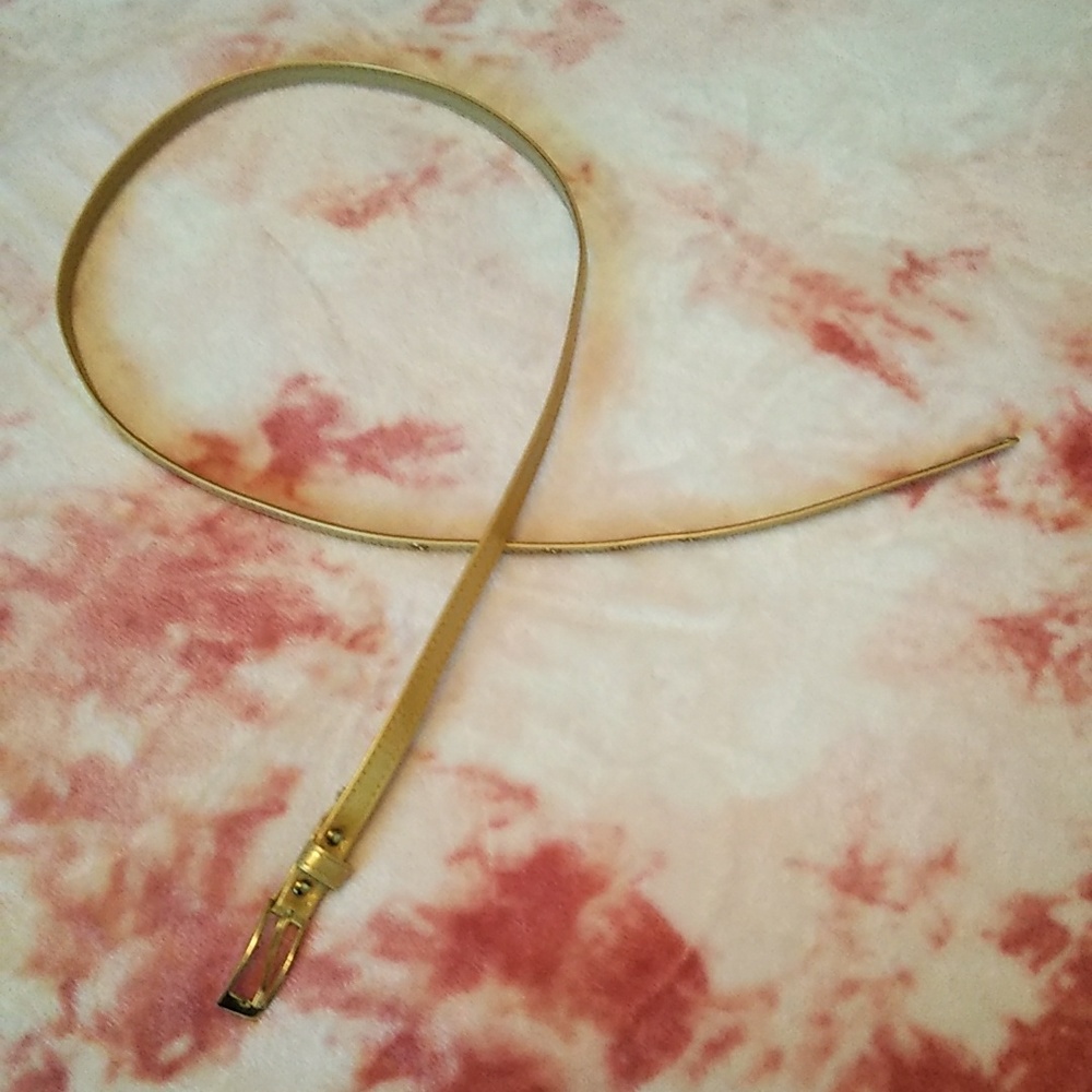 Narrow Gold Metallic Belt